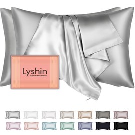 Mulberry Silk Pillow Cases 2 Pack Standard Size 20x26 Inches with Hidden Zipper, Ultra Smooth and Soft Breathable Cooling Silk Satin Pillowcase Set of 2, Better for Hair and Skin, Gifts for Women Men