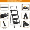 SEGAWE 3 Step Ladders Folding Step Stool Anti-Slip Pedals Compact