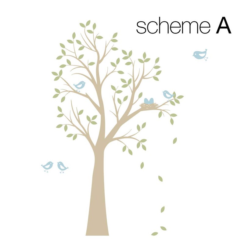 Tree with Birds and NEST Decal (Scheme A)
