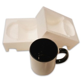 owndis Mug 36-Piece Double Sublimation Coated Ceramic Mugs, 11 Oz, Blank All White and Black with Black Handle-Case of 36-Black