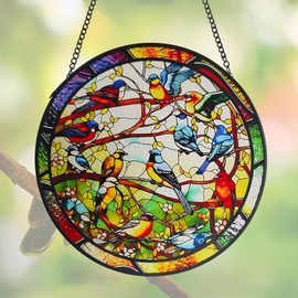 Fengchung Bird Acrylic Window Decoration, 30 cm Double-Sided Acrylic Hummingbird Window Suncatcher with Chain for Hanging and Suction Cup for Windows, Patio, Wall, Home and Garden