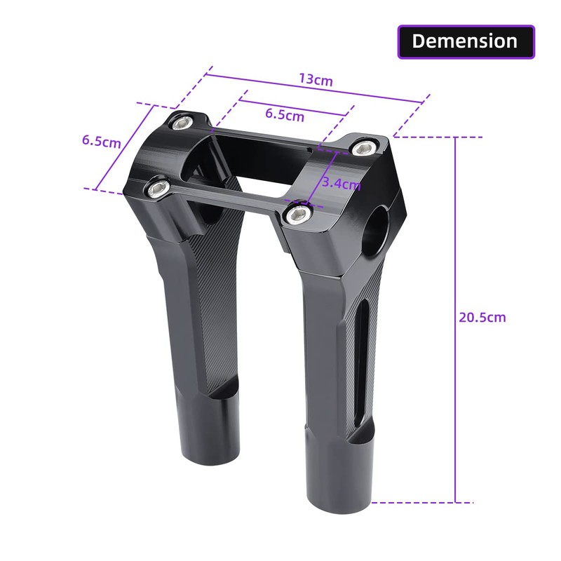 6 Inch Pullback Handlebar Risers for Harley 1' Diameter Handlebars
