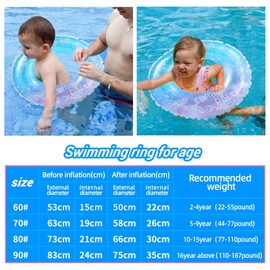 Viilich Stylish Inflatable Swimming Ring, Durable PVC Swimming Hoop, Inflatable Pool Ring with Starry Sky Glitter, Perfect for Pool Parties, Beach and Sea (Sequin Pink)