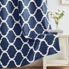 Melodieux Navy Blue Moroccan Blackout Curtains 84 Inches Long for