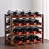 Glsety 16 Bottle Wooden Wine Rack,4 Tier Free Standing Wine
