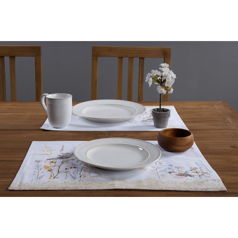 Maison d' Hermine Meadow Florals Beige 100% Cotton Set of