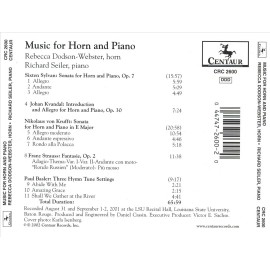 REBECCA DODSON-WEBSTER MUSIC FOR HORN & PIANO NEW CD