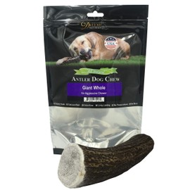 Deluxe Naturals Elk Antler Chews for Dogs | Naturally Shed USA Collected Elk Antlers | All Natural A-Grade Premium Elk Antler Dog Chews | Product of USA, Single Pack Giant Whole