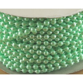 4mm Faux Pearl Plastic Beads on a String Craft Roll Mint Green