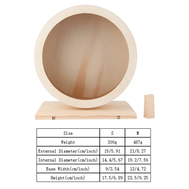 Wooden Bracket Silent Pet Exercise Running Wheel Toy for Hamster