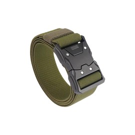 xolear Men's Tactical Belt, Adjustable Military Belt with Quick Release Metal Buckle, 3.8 cm Nylon Tactical Belt, Work Belt Men, for Outdoor Military Hunting Hiking, Army Green
