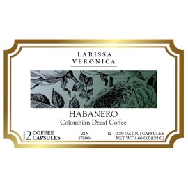 Habanero Colombian Decaf Coffee (Single Serve K-Cup Pods) (Gourmet, Naturally Flavored, Whole Coffee Beans) (12 pods, ZIN: 573004)