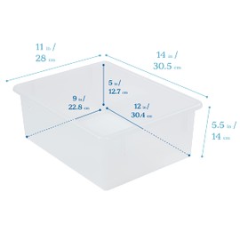 ECR4Kids Letter Size Tray with Lid, Storage Containers, Clear, 10-Pack