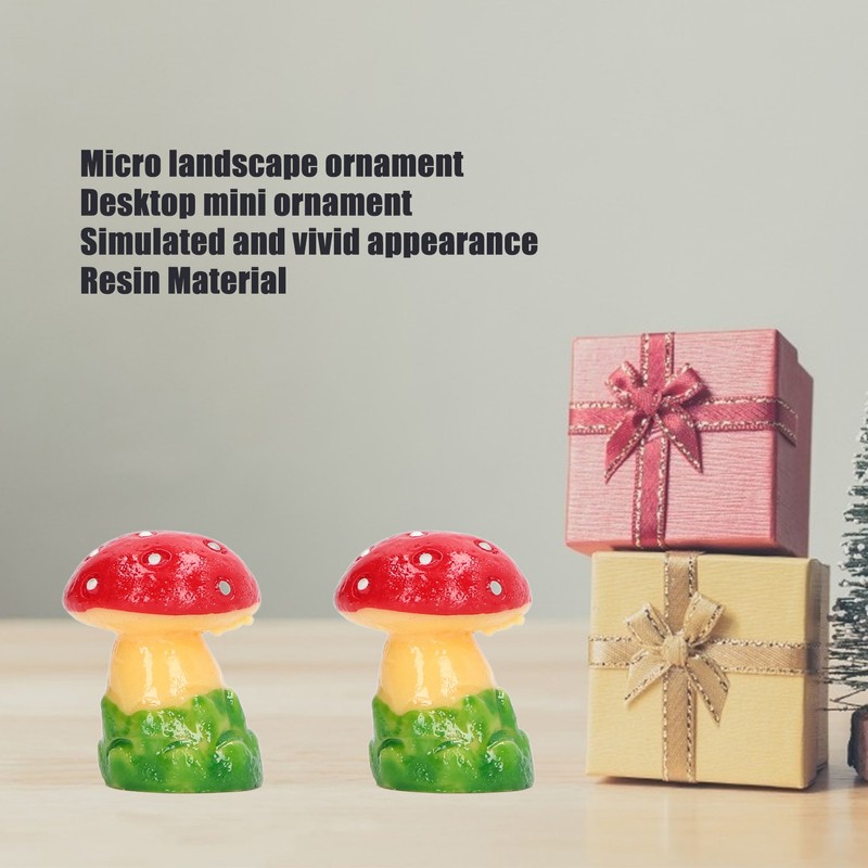 30pcs Dollhouse Mushroom Figurine Cute DIY Resin Micro Landscape Garden