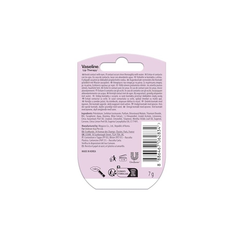 Vaseline - Bálsamo para Labios, Mini Tarro (7 grs/1 Pieza),