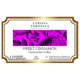 Sweet Cinnamon Guatemalan Coffee (Single Serve K-Cup Pods) (Gourmet, Naturally Flavored, Whole Coffee Beans) (12 pods, ZIN: 574746)