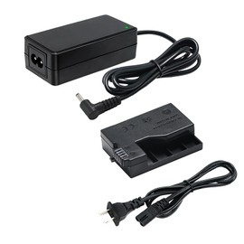 Hisewen ACK-E8 AC Power Adapter LP-E8 Dummy Battery DR-E8 DC Coupler Kit for Canon T2i, T3i, T4i, T5i, Kiss X4, Kiss X5, Kiss X6i, Kiss X7i, 700D, 650D, 600D, 550D Cameras.