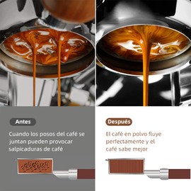 MATTJIASPOP Agitador de Café Espresso WDT,Herramientas de Distribución de Espresso,8 Agujas Herramienta de Agitación de Café de 0,35mm,Dispensador de Agujas de Café de Acero Inoxidable 304 con Soporte