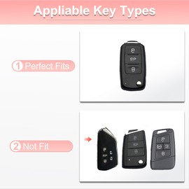 YO&YOYE for VW Volkswagen Key Fob Cover with Keychain, Pink Soft TPU Key Case Protection Fit for Jetta Golf Polo MK6 Passat Tiguan BeetlePink