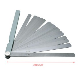 Rannb Feeler Gauge 0.05mm - 1mm Gap Measurement Tool 20-Leaf 200mm/8" Length
