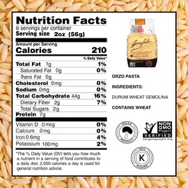 Garofalo - Premium Durum Wheat Semolina Orzo Pasta Italian Made, Bronze-Drawn, Al-Dente, One-Ingredient Pasta (2 pack)