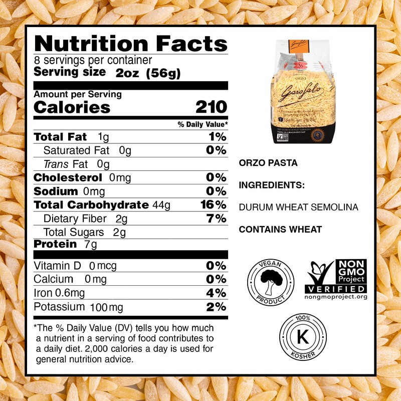 Garofalo - Premium Durum Wheat Semolina Orzo Pasta Italian Made,