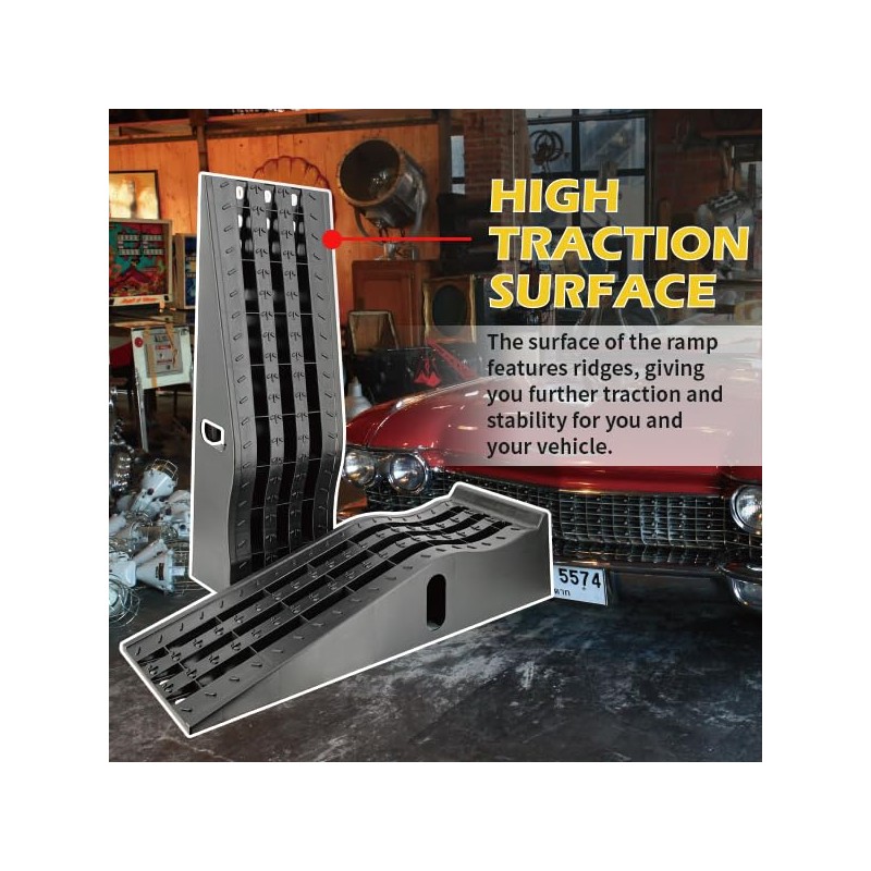 MaxxHaul 50515 6.25" Lift Car Ramps, 2-Pack – 13,000lb GVW,