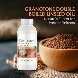 GRANOTONE Double Boiled Linseed Oil | Effective Waterproof Furniture Polish Oil, Used for Wood Finishing, Sports Goods Like Cricket Bat, Filling Cracks, Mixing with Paint and Wall Putty, 500 ML