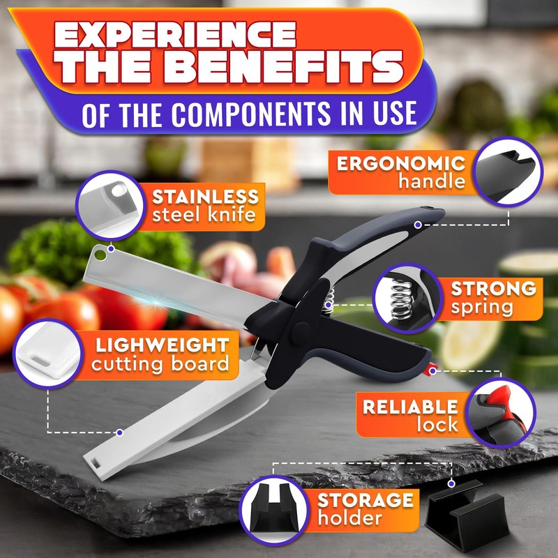 2 in 1 Kitchen Scissors for Food – Stainless Steel