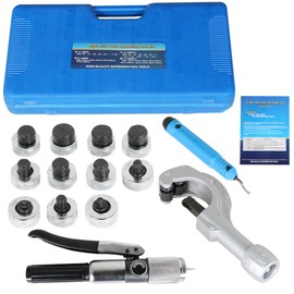 Timunr Hydraulic Tube Expander Tool Kit HVAC Swaging Kit 11 Expander Heads 3/8 1/2 5/8 3/4 7/8 1 1-1/8 1-1/4 1-3/8 1-1/2 1-5/8 Inch with Tube Cutter
