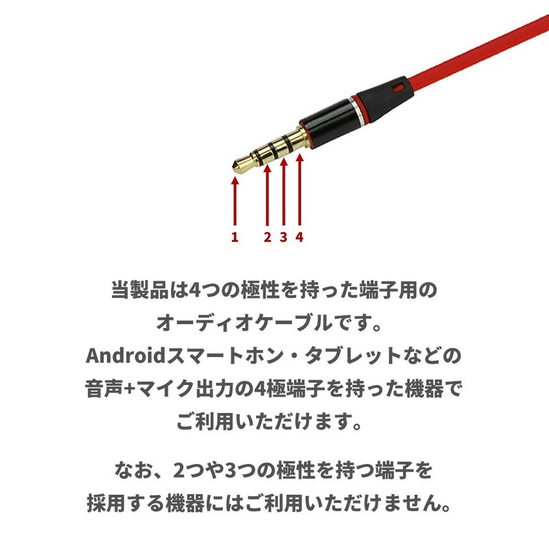 Audio Fan Audio Cable 3.5mm 4 Pole Straight Type Gold