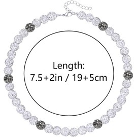 Disengor Baseball Bead Bracelets - Baseball Rhinestone Bracelets - Bling Ice Collection Bead Chain Gift for Men Women and Baseball Team Lovers (Black-White)