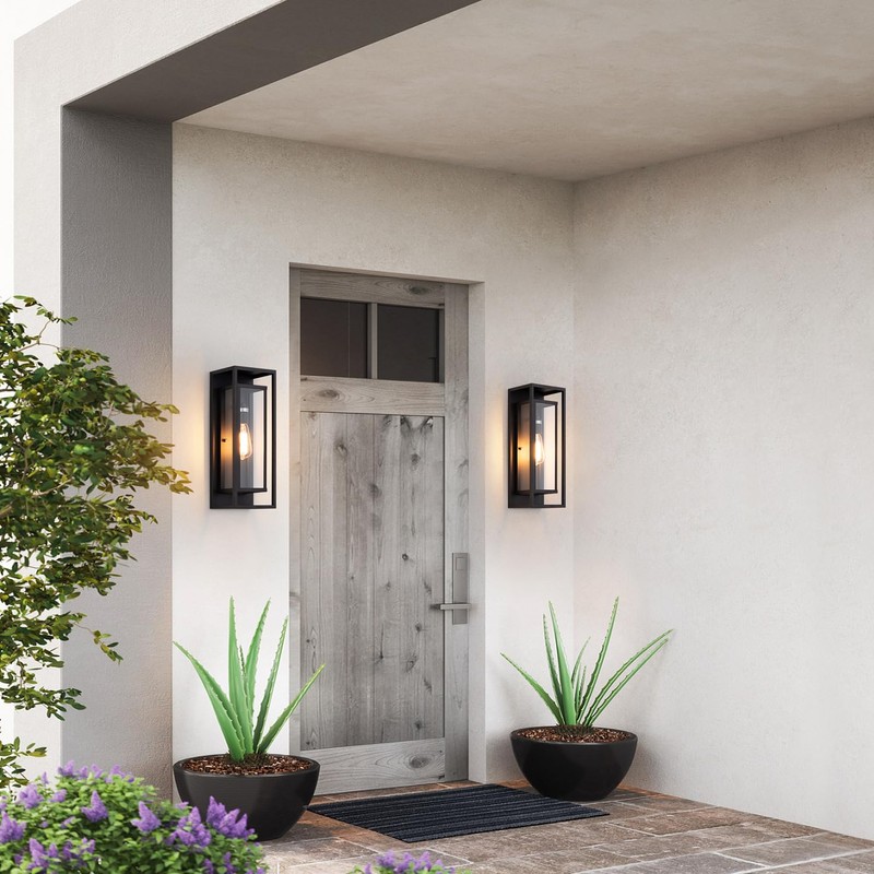 mirrea 18" Classic Outdoor Wall Sconce 1 Light in Matte