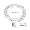 Yienate Hip Hop Lock Anklet Bracelet Silver Lock Pendant Ankle