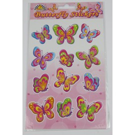 12 Sheets of Butterfly Stickers - each sheet has 12 stickers