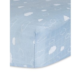 Under The Nile Muslin Crib Sheet - Clouds - Organic Cotton