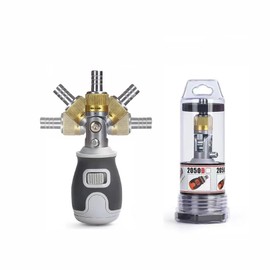 Geokin: 8-in-1 Magnetic Ratcheting Screwdriver Set with Phillips/Torx/Hex/Square Heads - 180° Pivoting Angle, Compact Electrician & DIY Hand Tool Kit Small Mini Set (Gray)