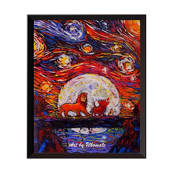 Uhomate The Lion and Son Poster Vincent Van Gogh Starry Night Posters Home Canvas Wall Art Nursery Decor Living Room Wall Decor A024 (8X10)