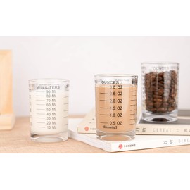 BCnmviku 90ml/3oz Shot Glasses,Measuring Cups with Scale(oz,ml) for Espresso,Milk,Cocktail,Spirits (Black)