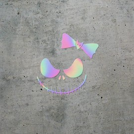 Nightmare Ghoul Smiling with Bow (Hologram) (Set of 2) Premium Waterproof Vinyl Decal Stickers for Laptop Phone Accessory Helmet Car Window Mug Tuber Cup Door Wall Decoration - ANGstic0d7065HO