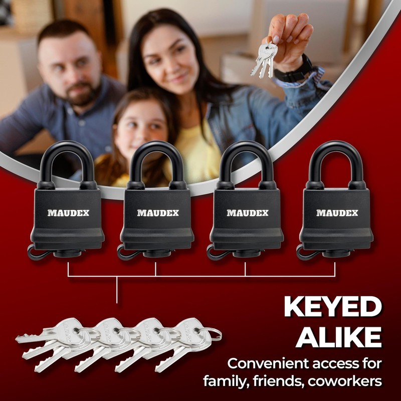Maudex® IP450 x 4 Locks with 12 keyed Alike
