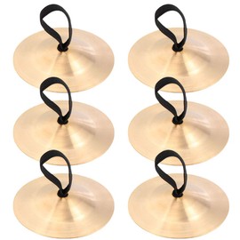 MILISTEN 6pcs Finger Cymbals Belly Dance Finger Cymbal Brass Cymbals Finger Musical Instrument for Dancer Ball Party Golden