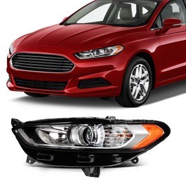 SCITOO Headlight Assembly Fit 2013-2016 for Ford Fusion Left Headlamp Black Housing Amber Reflector FO2502304