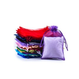 Chaton Beads 120 Pcs Mix Colored Organza Bags, Drawstring Gift Pouches, Mix Color Sheer Gift Pouch, for Christmas Thanksgiving Wedding Party Jewelry Candy Decorate (10X15CM)