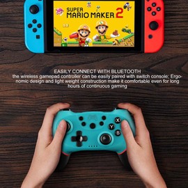Switch Controller, Wireless Pro Controller Remote Gamepad Compatible with Switch Support Amibo, Wakeup, Screenshot and Vibration Functions