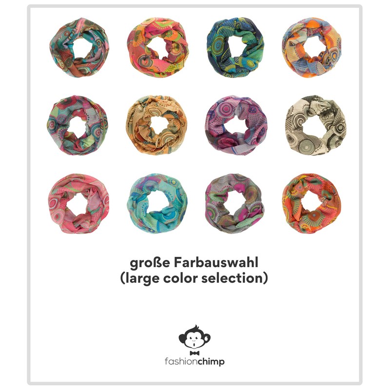 fashionchimp Women Loop Circle Pattern Psychedelic Print Tube Scarf Summer