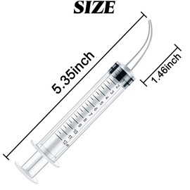 TIHOOD 15PCS 12ml/cc Plastic Syringes with Curved Tip, Disposable Irrigation Syringe Mouthwash Cleaner for Oral Care, Animal Feeding, with Measurement