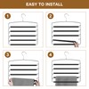 Cycleacc Pants Hangers, 6 Pack Anti-Slip Space Saving Hangers, 5