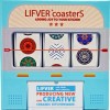 LIFVER Drink Coasters 6pk Absorbent Coaster Marble Style Ceramic 4in