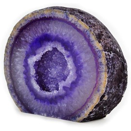 Serafino Genuine Brazilian Agate Geode Healing Crystal Mineral Blue Green Purple Pink Agate Crystals Cristal Stone Gift (Purple)